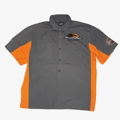 harley davidson button up tee shirt