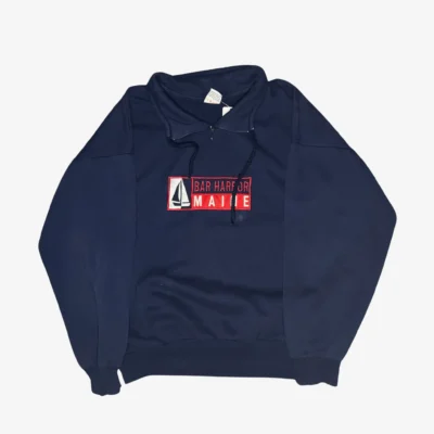 vntg cityscape bar harbor collared crewneck