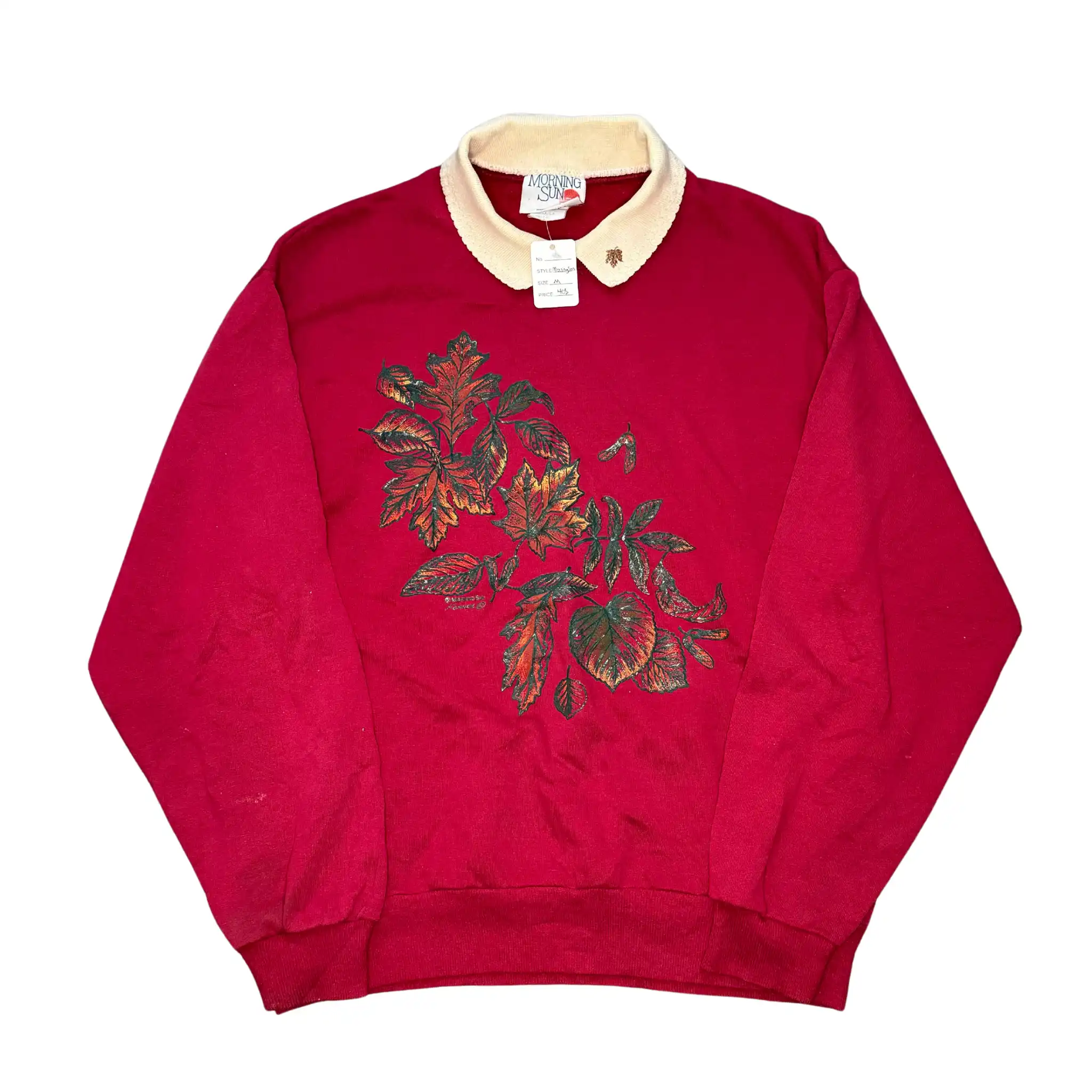 vntg morning sun collared crewneck