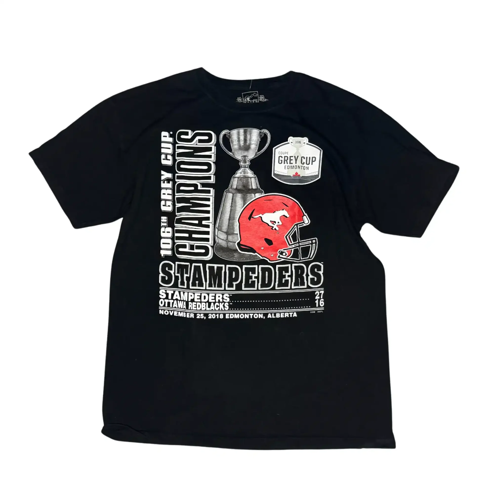 waves grey cup champion graphic tee shirt