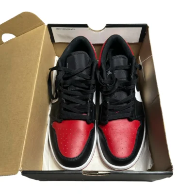 jordan 1 bred toe shoes